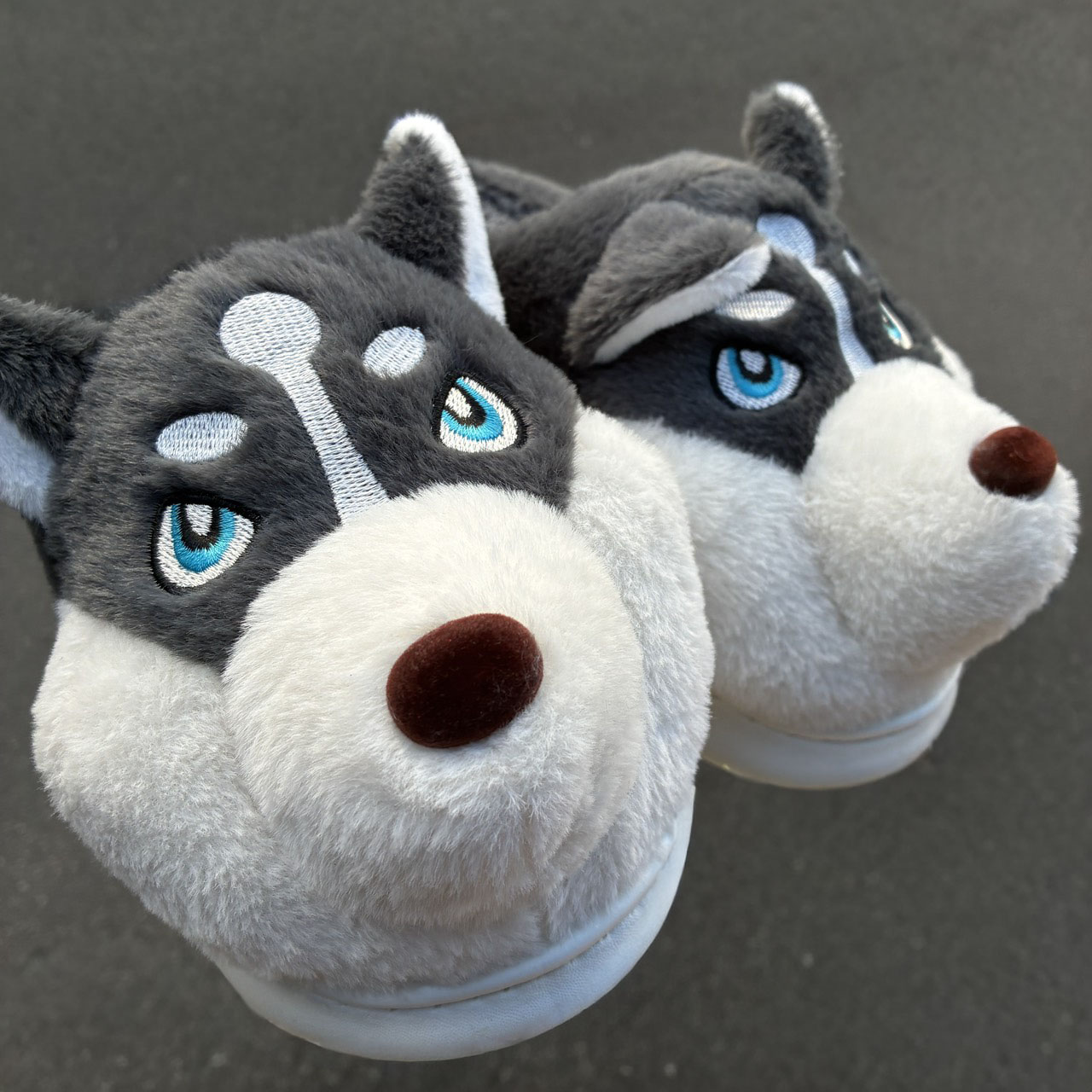 もふもふ　スリッパ　シベリアンハスキー　22-24cm　送料無料