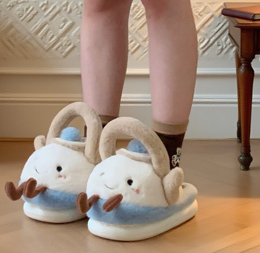 もふもふ　スリッパ　ティーポットちゃん　やかん　23-25cm　送料無料